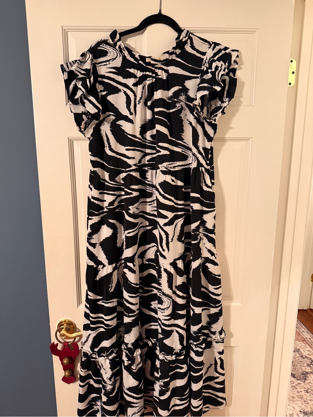 JODIFL Black & White Zebra Print Maxi Dress